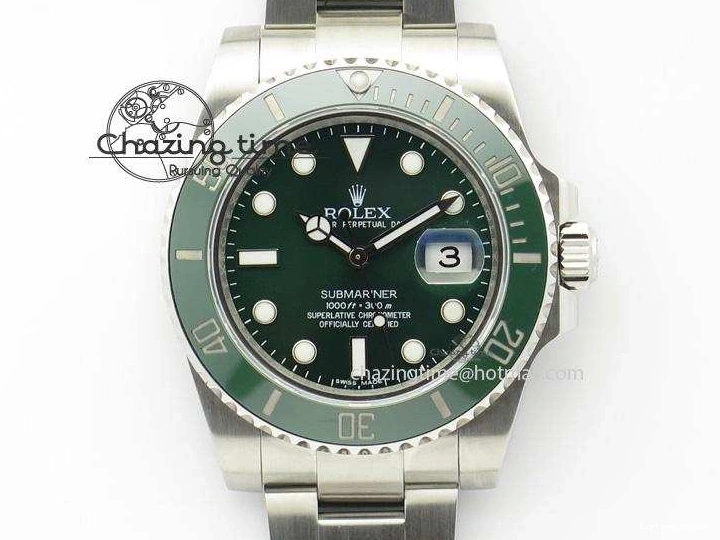 0417 TopPick Submariner 116610 LV Green Ceramic JF 1:1 Best Edition On SS Bracelet SA3135 V 3974